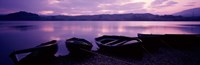 Sunset Fishing Boats Loch Awe Scotland Fine Art Print