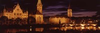 Switzerland, Zurich, Limmat River at night Fine Art Print