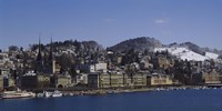 High angle view of a city, Lucerne, Switzerland Fine Art Print