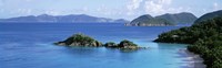 US Virgin Islands, St. John, Trunk Bay, Rock formation in the sea Fine Art Print