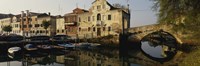 Reflection of boats and houses in water, Venice, Veneto, Italy Fine Art Print