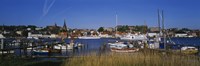 Boats docked at the harbor, Flensburg Harbor, Munsterland, Germany Fine Art Print