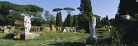 Ruins of statues in a garden, Ostia Antica, Rome, Italy Fine Art Print
