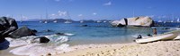 Tourists enjoying on the beach, The Baths, Virgin Gorda, British Virgin Islands Fine Art Print