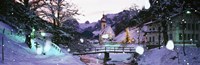 Church on a snow covered hill, Rothenburg, Bavaria, Germany Fine Art Print
