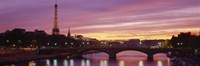 Bridge with the Eiffel Tower in the background, Pont Alexandre III, Seine River, Paris, Ile-de-France, France Fine Art Print