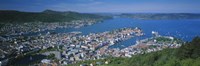 High angle view of a city, Bergen, Hordaland, Norway Fine Art Print