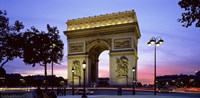 Arc de Triomphe at dusk, Paris, France Fine Art Print