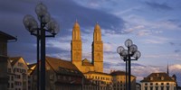 Low angle view of a church, Grossmunster, Zurich, Switzerland Fine Art Print