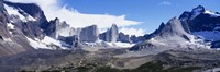 Snow Covered Peaks,Torres Del Paine National Park, Patagonia, Chile Fine Art Print