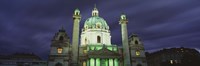 Facade of St. Charles Church at Night, Austria by Panoramic Images - 36" x 12"