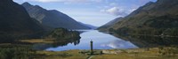 High angle view of a monument near a lake, Glenfinnan Monument, Loch Shiel, Highlands Region, Scotland Fine Art Print