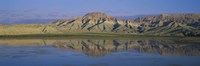 Reflection of hills in a lake, Cayirhan, Turkey Fine Art Print