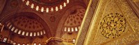 Low angle view of ceiling of a mosque with ionic tiles, Blue Mosque, Istanbul, Turkey Fine Art Print