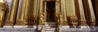 Low angle view of statues in front of a temple, Phra Mondop, Grand Palace, Bangkok, Thailand Fine Art Print