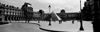 Louvre Museum, Paris, France (black and white) Fine Art Print
