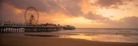 Ferris wheel near a pier, Central Pier, Blackpool, Lancashire, England Fine Art Print
