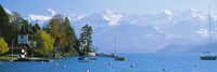 Lake on the mountainside, Lake Thun, Hilterfingen, Canton of Bern, Switzerland Fine Art Print
