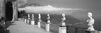 Marble busts along a walkway, Ravello, Amalfi Coast, Salerno, Campania, Italy Fine Art Print
