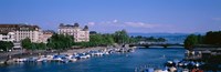 High angle view of a harbor, Zurich, Switzerland Fine Art Print