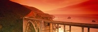 High angle view of an arch bridge, Bixby Bridge, Big Sur, California, USA Fine Art Print
