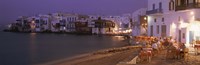 Buildings On Water, Little Venice, Mykanos, Greece Fine Art Print