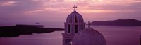Silhouette Of A Church, Santorini Church, Greece Fine Art Print