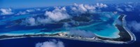 Aerial View Of An Island, Bora Bora, French Polynesia Framed Print