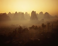 Sunrise in Mountains Guilin China Fine Art Print