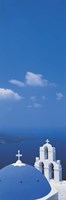 Church dome and belfry, Santorini Island Greece Fine Art Print