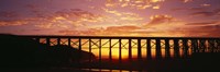 Silhouette of a railway bridge, Pudding Creek Bridge, Fort Bragg, California, USA Fine Art Print