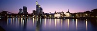 Skyline In Evening, Main River, Frankfurt, Germany Fine Art Print