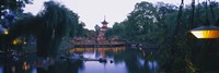 Pagoda lit up at dusk, Tivoli Gardens, Copenhagen, Denmark Fine Art Print