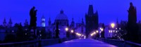 Charles Bridge, Prague, Czech Republic, Bright Blue Fine Art Print