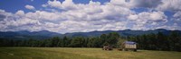 Tractor on a field, Waterbury, Vermont, USA Fine Art Print