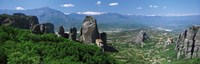 Meteora Monastery Greece by Panoramic Images - 36" x 12"