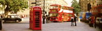 Phone Box, Trafalgar Square Afternoon, London, England, United Kingdom Fine Art Print