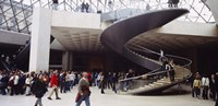 Group of people in a museum, Louvre Pyramid, Paris, France Fine Art Print