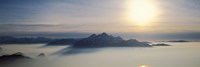 Switzerland, Luzern, Pilatus Mountain, Panoramic view of mist around a mountain peak Fine Art Print