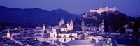 Austria, Salzburg, Panoramic view of the city in dusk Fine Art Print