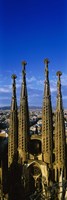 High Section View Of Towers Of A Basilica, Sagrada Familia, Barcelona, Catalonia, Spain Fine Art Print