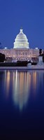 Reflection of a government building in water, Capitol Building, Capitol Hill, Washington DC, USA Fine Art Print