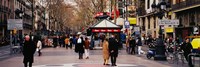Tourists in a street, Barcelona, Spain Fine Art Print