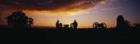 Silhouette of statues of soldiers and cannons in a field, Gettysburg National Military Park, Pennsylvania, USA Fine Art Print