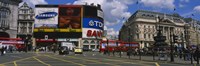 Commercial signs on buildings, Piccadilly Circus, London, England Fine Art Print