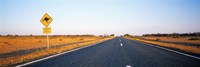 Kangaroo Road Warning Sign, Outback Highway, Australia Fine Art Print