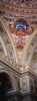 Turkey, Istanbul, Dolmabahce Palace, interior architectural detail of ceiling mural Fine Art Print