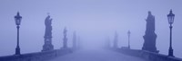 Charles Bridge In Fog, Prague, Czech Republic Fine Art Print