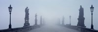 Charles Bridge in Fog Prague Czech Republic Fine Art Print