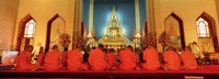 Monks, Benchamapophit Wat, Bangkok, Thailand Fine Art Print